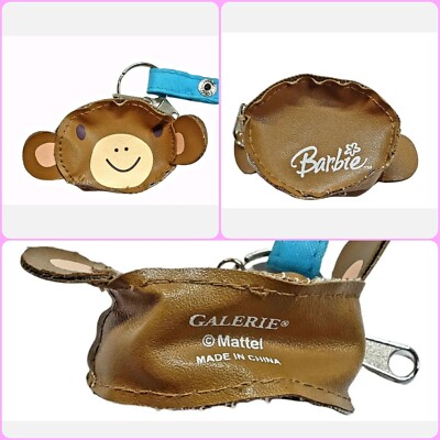 Barbie Monkey Purse Keychain Vintage Galerie Mattel Logo Keyring SnapTag Fraying
