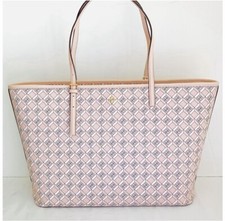 TORY BURCH Geo Logo Top Zip Tote Dusted Blush Shoulder Bag $398.00