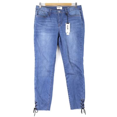 William Rast Juniors' Lace Up Ankle Skinny Jeans $89, Size 10/30, Blue