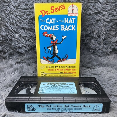 Dr. Seuss: The Cat In The Hat Comes Back, Plus 2 More VHS Tape 1989 Full Flap