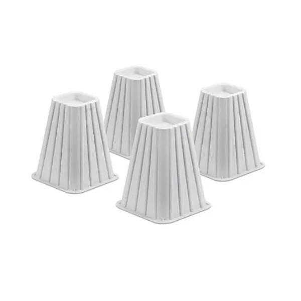 Risers de cama Honey-Can-Do, 7 1/4", branco, conjunto de capacidade de 4 a 300 lb por riser - Imagem 2 de 4