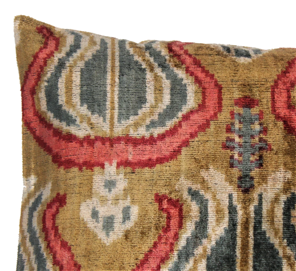 Calicomfy Hecho a Mano Lujo 100% Terciopelo Seda Decorativo Diseño IKAT + Inserto Foto 2 de 4