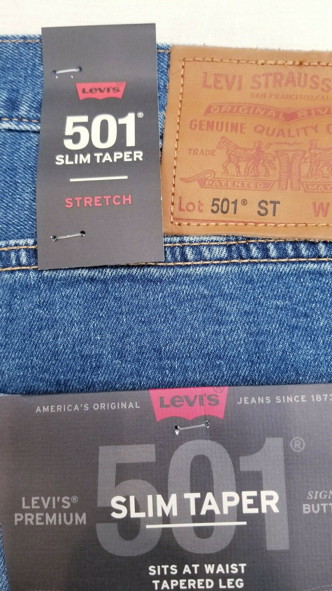 Levi's Premium 501 ST Slim Taper Stretch Mens Jeans 38X32