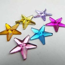 Plastic Star Stick On Gem 12mm Acrylic Mirror Back BUY 50 100 200 030D