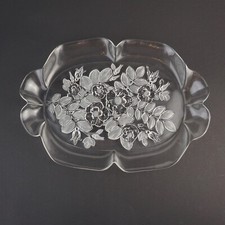 Schale Servierplatte Glasplatte 40x28 cm von Walther Glas - transparent 60er Jah