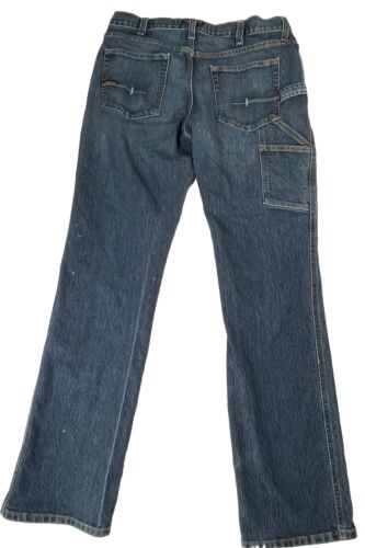 ARIAT Carpenter Jeans Rebar M4 Relaxed Boot Phantom Workhorse 34x35 Distressed - Picture 2 of 21