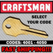 Craftsman Tool Box Key Cut to Your Code 4001 - 4050