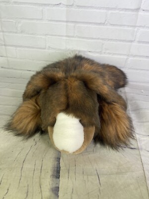VTG Carousel by Guy Bunny Rabbit Laying Floppy Hairy Bull Nose Plush Toy Brown