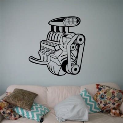 Motor Engine V8  wallpaper Wand Aufkleber 58 x 60 cm