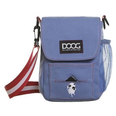 DOOG Schultertasche blau, 17x21x7cm, für Hunde, mit Kotbeuteln, Canvas