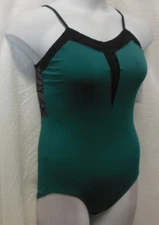 Capezio 12053W  mesh back camisole leotard adjustable strap Large ladies Green
