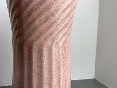Vintage Red Wing Pottery Pedestal Pink Speckled Vase 14"T 1950s Numbered - Picture 4 of 7