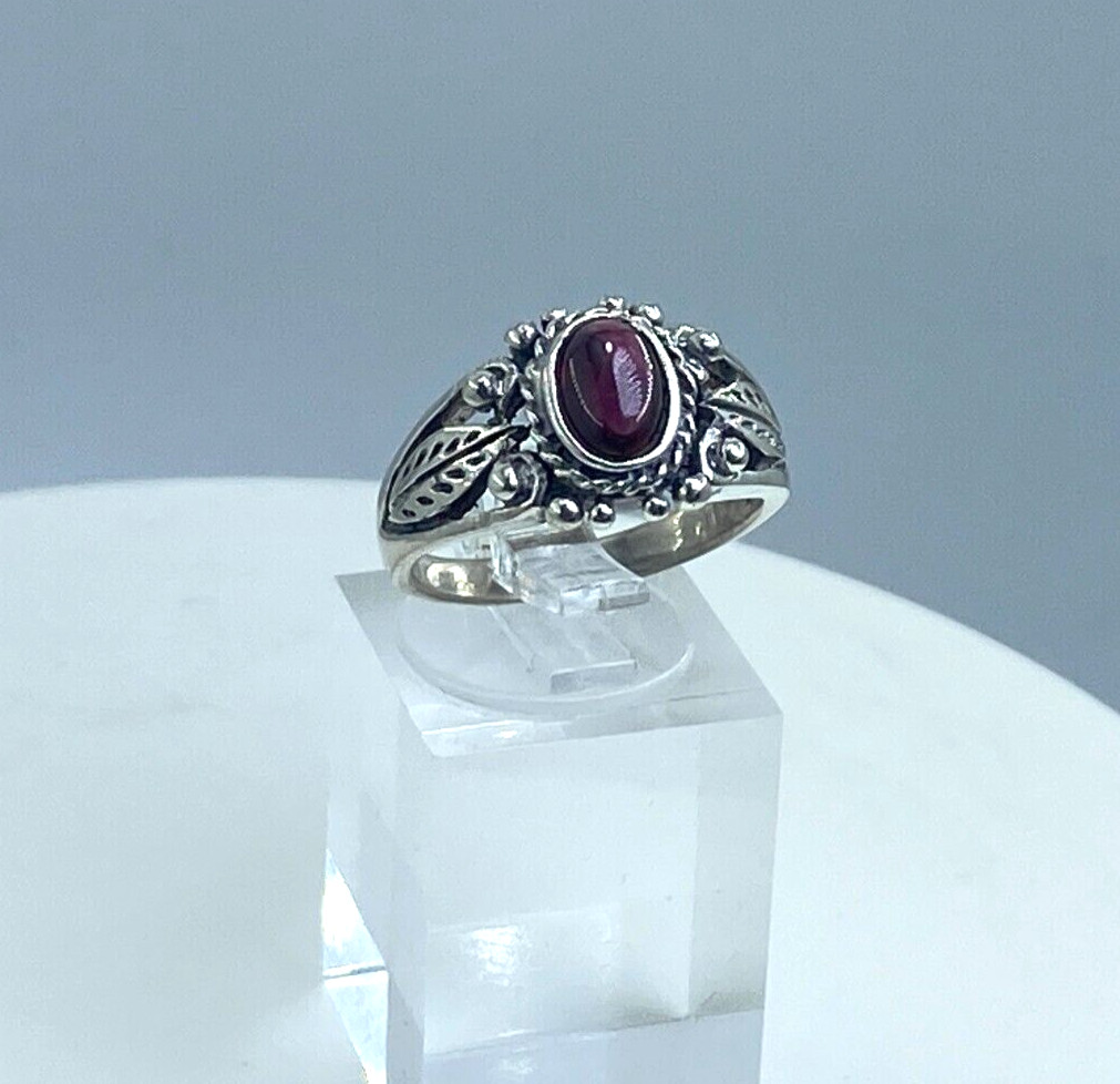 Solid 925 Sterling Silver Amethyst Leaf Solitaire… - image 2