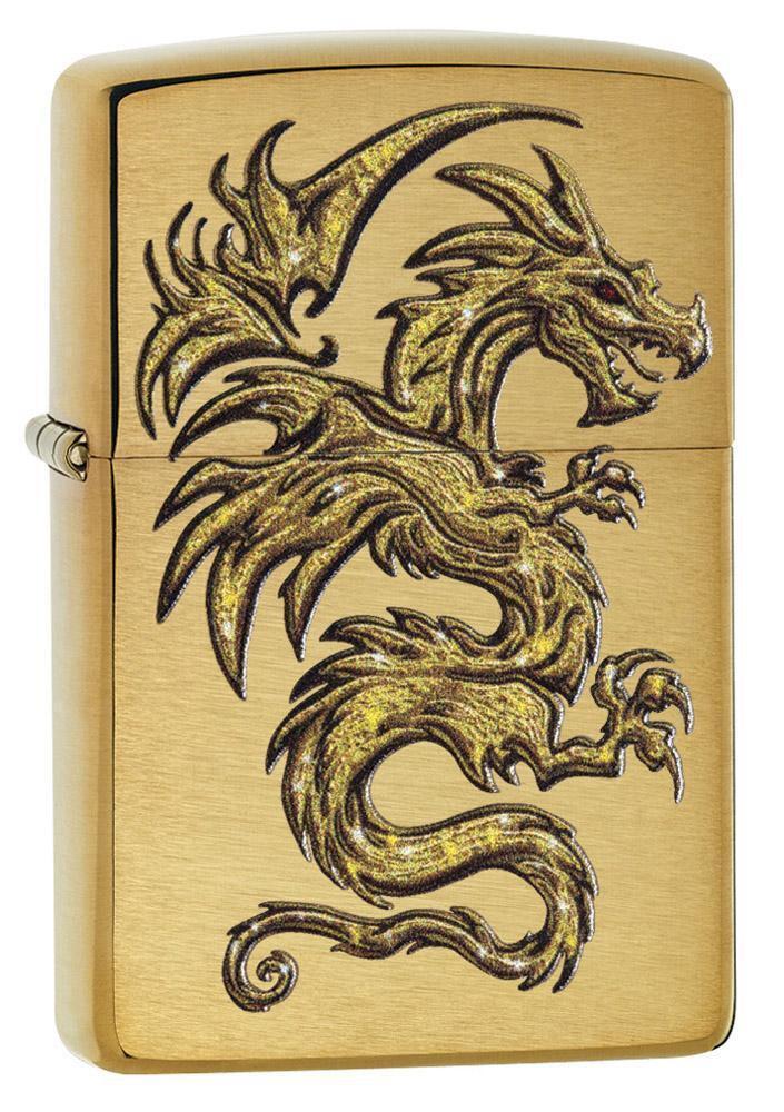 Zippo 29725 Windproof Mythological Golden Dragon Design Lighter, New In Box. Available Now for 22.94