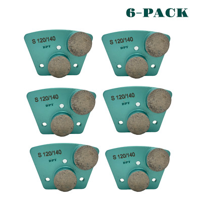 6PK Trapezoidal Grinding Disc for Bolt on Concrete Grinder Soft Bond 120 Grit