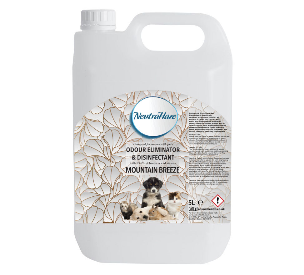 5L NeutraHaze Pet Odour Eliminator Disinfectant Pet Safe, Kennels