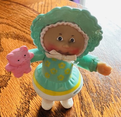 cabbage patch doll green dress Vintage 1984 Kids Holding BEAR john galliano cocktail dress