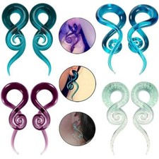 2� Glass Spiral Ear Taper Gauges Plugs Tunnels Expander Body Jewelry 4g-9/16''
