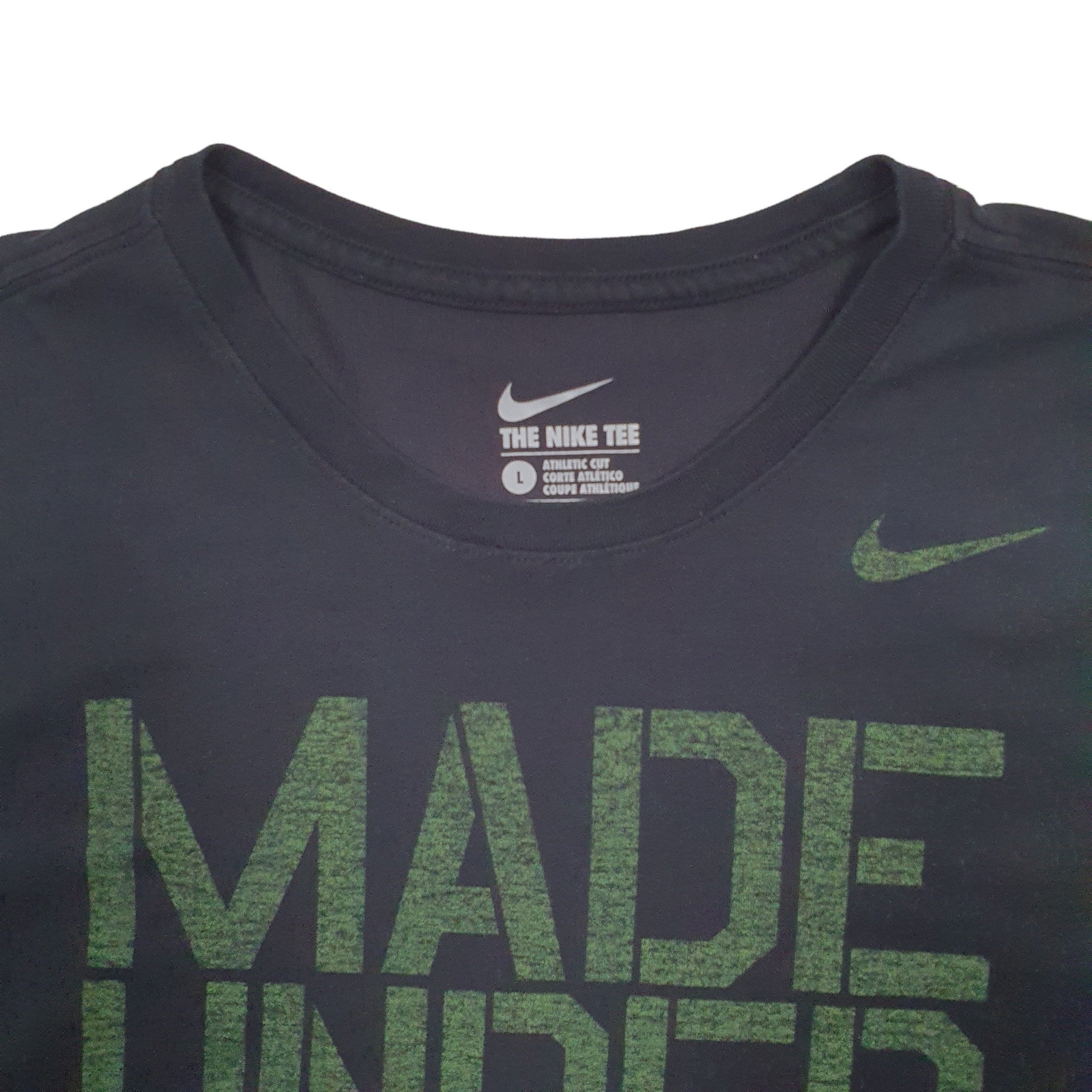 NIKE Black T Shirt Tee Spellout Short Sleeve Cotton Mens L image 3