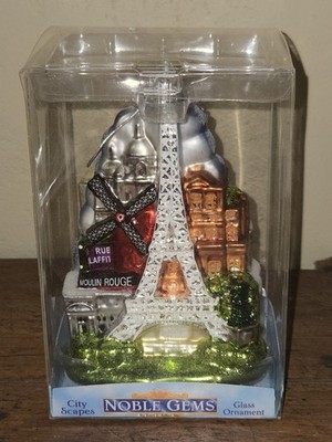 NEW Kurt S. Adler Kurt Adler 5'' Glass Paris City, City Scapes Ornament