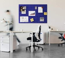 Large Felt Board Tiles for Wall 6 Pack 11.8"x11.8" Pin Board Dark Blue