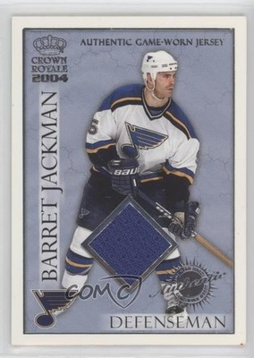 2003 Pacific Crown Royale Authentic Game-Worn Jerseys Retail Barret Jackman 8tn