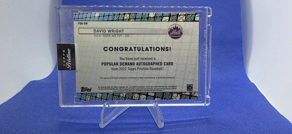 2022 Topps Pristine - Popular Demand Autographs David Wright auto card #PDA-DW - Image 4 of 4