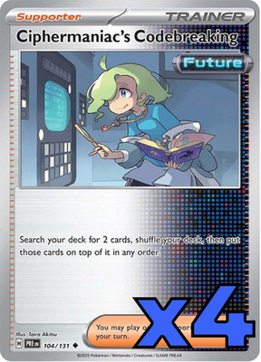 4x Ciphermaniac's Codebreaking 104/131 Sv: Prismatic Evolutions PLAYSET x4 - NM