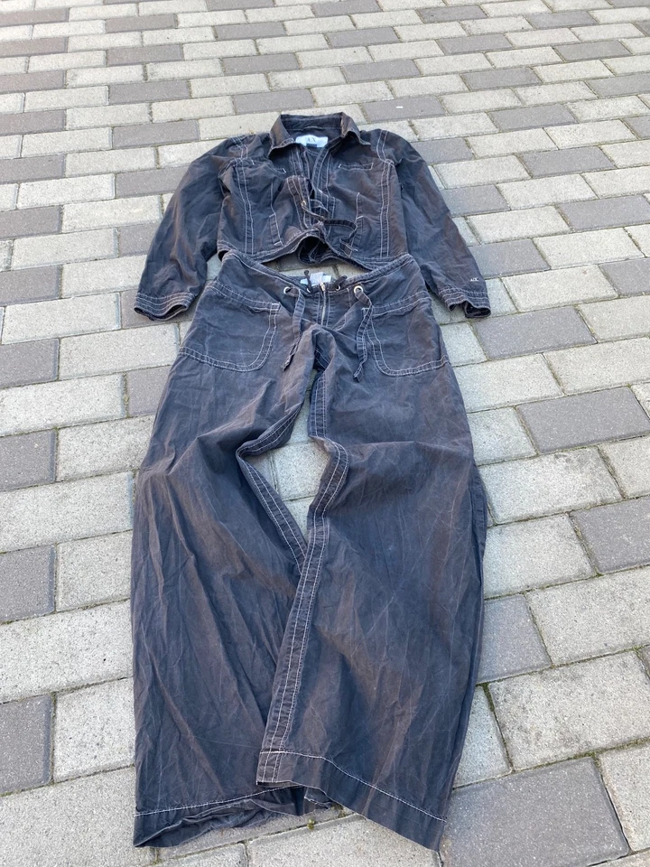 Armani Exchange Y2K Avangard Faded Grey Tracksuit set Women XL size - Image 2 of 4