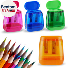 Pencil Sharpeners, 4 Pcs Pencil Sharpeners Manual,Dual Holes Compact Colored Han