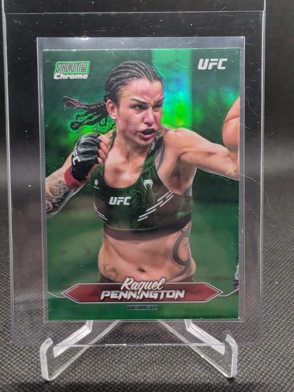 2025 Topps Stadium Club UFC Raquel Pennington Chrome Green Refractor
