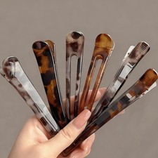 12 Pack Duckbill Hair Clips for Styling, Leopard Tortoise Shell Alligator