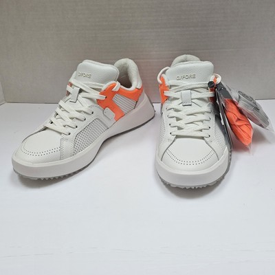 G/FORE Womens G.112 Waterproof Leather Street/Golf Shoe Wht/Orange