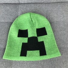 Minecraft Creeper Hat Cap Beanie Knit Green Black Gamer Youth Mens JINX Acrylic
