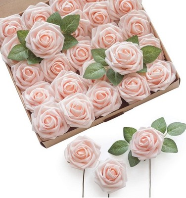 Ling's Moment Artificial Flowers 50Pcs Dusty Rose Roses Decor w/Stems,3'' Real...