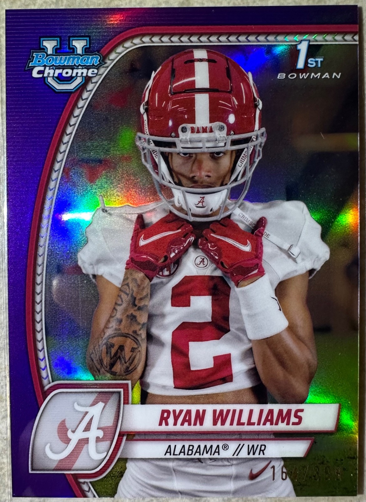 2024 Topps Bowman U Chrome Ryan Williams purple Refractor 1st Bowman /399