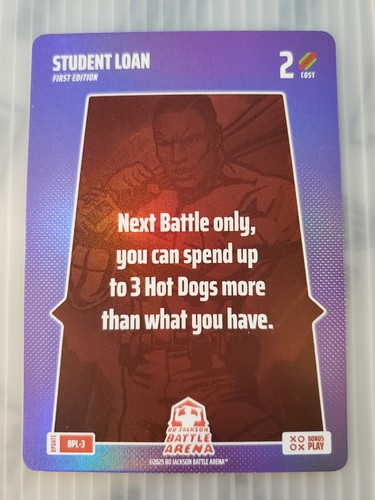 STUDENT LOAN BPL-3 Bo Jackson Battle Arena Alpha Update BONUS Play Card