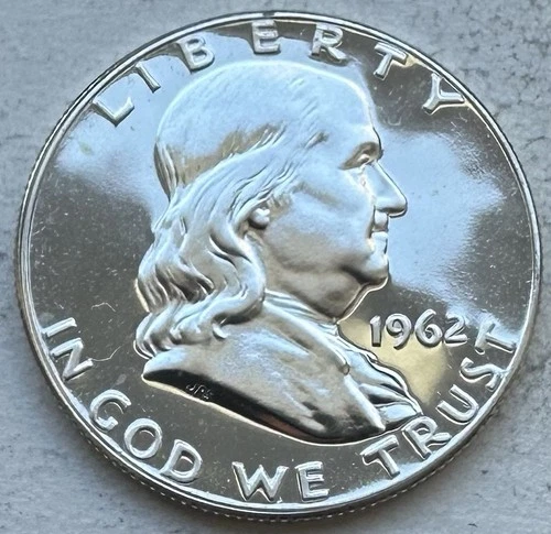 1962 Proof Franklin Half Dollar 90% Silver-INV#8910