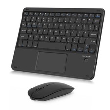 Wireless Keyboard and Combo, Rechargeable Bluetooth Keyboard with Trackpad, W...