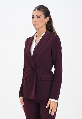 VICOLO Jacken Und Frauen Weste Bordeaux Jacke Zweireihig Mit Rever Satin Autu