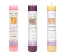 Crystal Journey Reiki Charged Herbal Magic Pillar Candle - Manifestation Bund...