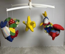 Vtg Pansy Ellen Nursery Crib Mobile Sea Animals Fish Plush Hanging Toys Colorful