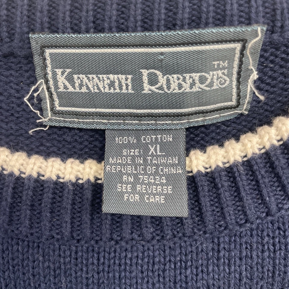 Suéter Vintage Kenneth Roberts Boat Tejido Cuello Redondo Talla XL Foto 3 de 4