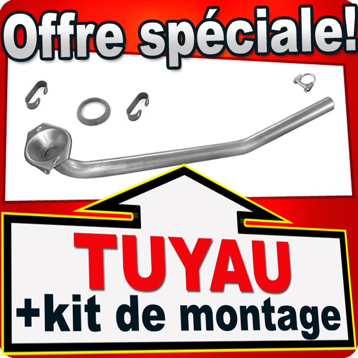 Tuyau avant d'échappement en acier pour VW Golf 2 et Jetta II 1.6 Diesel 1983-1991