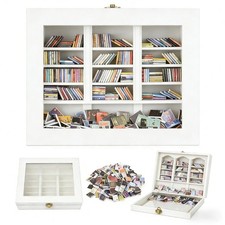 SIHPTO Anxiety Mini Bookshelf with 300pcs Miniature Bookshelf, White