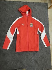 NWT Chivas Men Medium Puma 25-26 Evostripe Red Hoodie Authentic Guadalajara