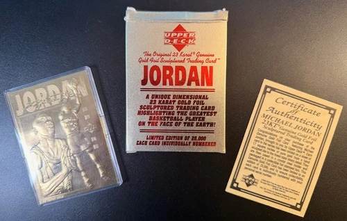1995 Michael Jordan 23kt Gold Foil Upper Deck Trading Card with Original Box