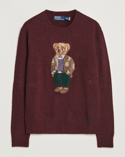 Polo Ralph Lauren Polo Bear wool blend sweater burgundy NEW RARE🔥 - Image 1