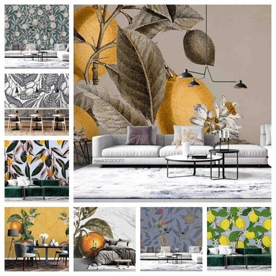 3D Fruit Leaves Pattern Self-adhesive Wallpaper Removable Wallpaper Wall Mural