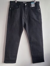 M&S STORMWEAR Lady's Straight Fit Jeans Black Denim, Size W34 L27 RRP £39.50 NEW
